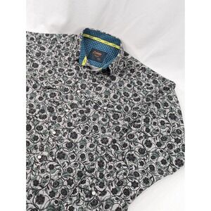 Denver Premium Plus Pearl Snap Black Green Floral Snap Down Shirt Cowboy XL EUC